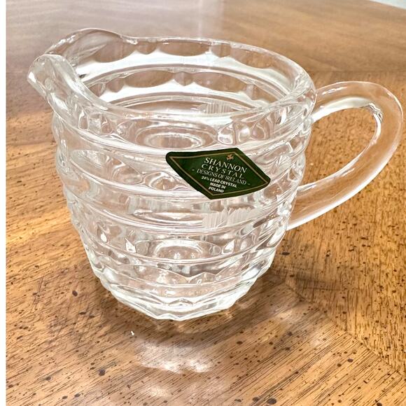 Shannon by Godinger 24% Lead Crystal Beehive Sugar/Creamer/Spoon Set-NEW in Box! - Picture 5 of 9